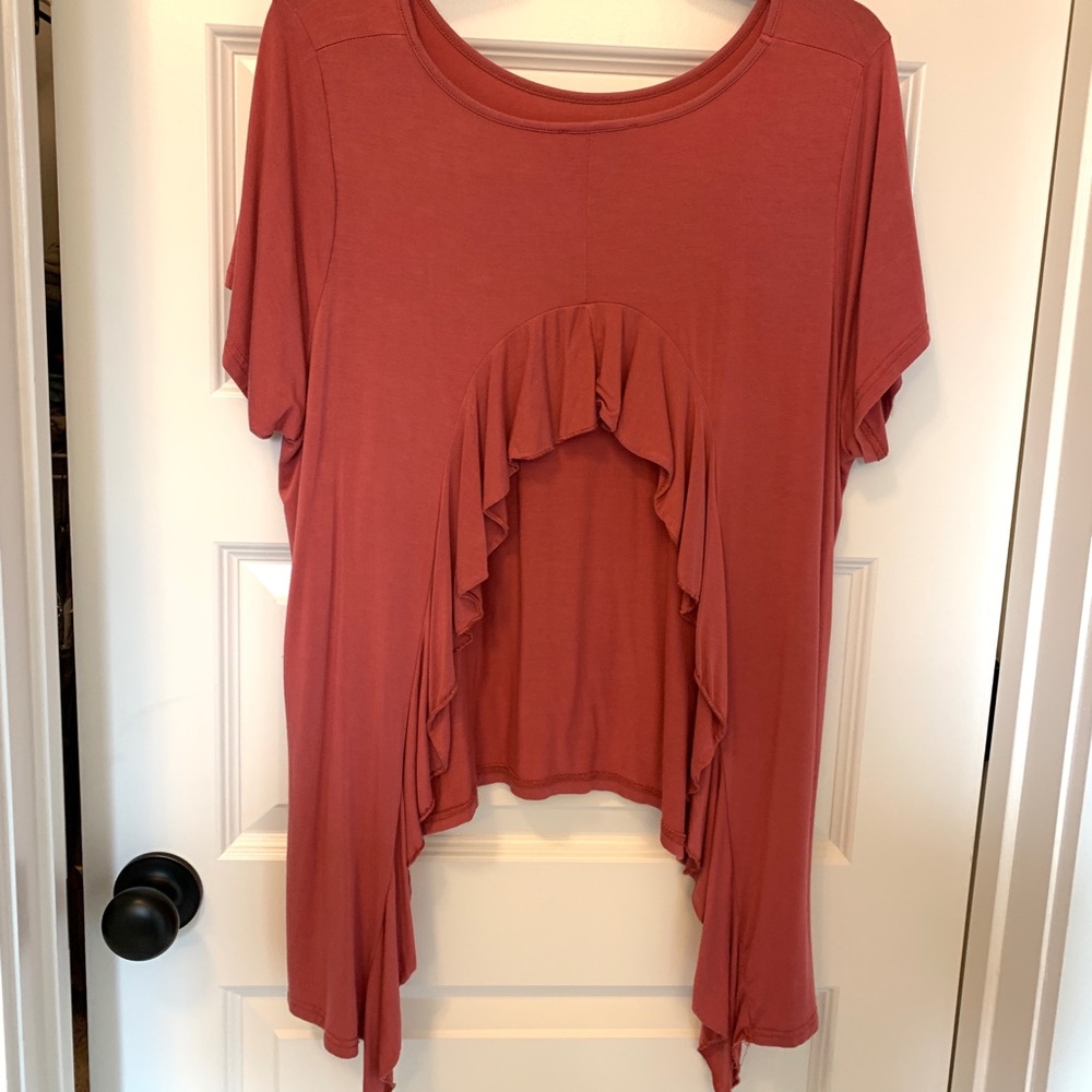 Open Back Ruffle POL Top